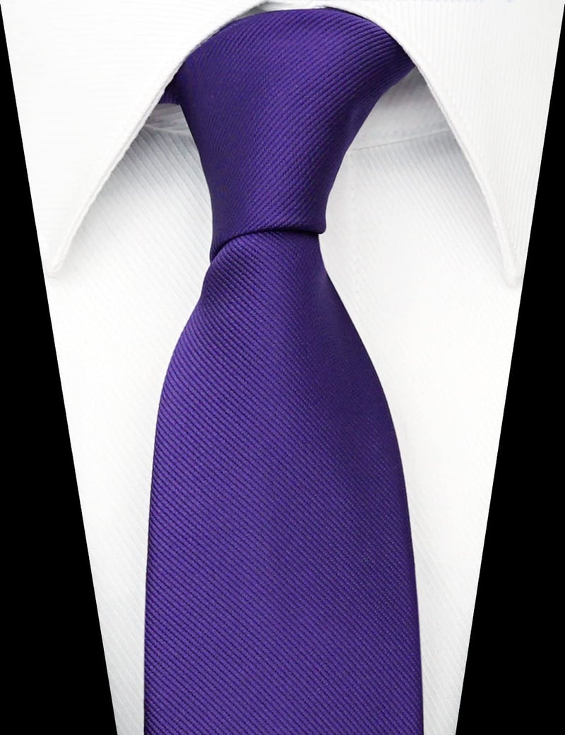 ZENXUS Solid Skinny Ties for Men, 2.5 inch Slim Regency Purple Necktie - Image 3
